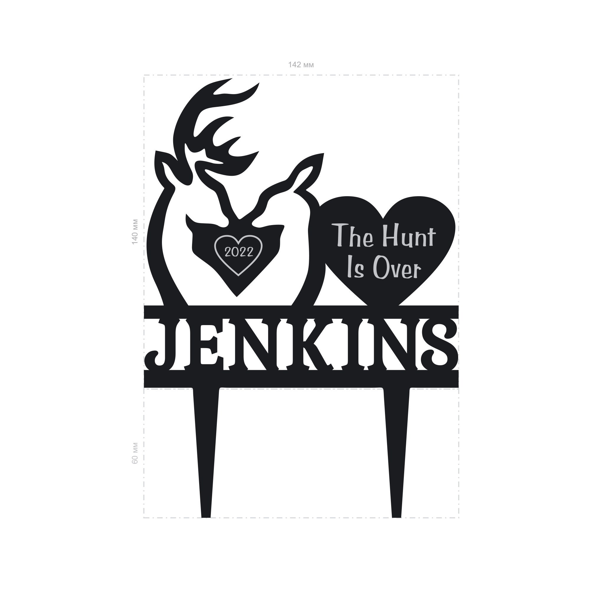 The Hunt is Over Cake Topper Weddingdeer Wedding Cake Etsy Australia