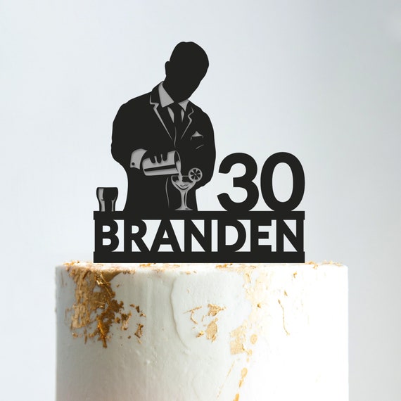 Happy Birthday Bartender Cake Topperbartender Cake Topper Etsy