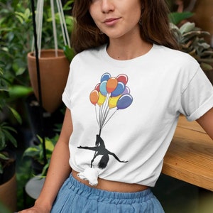 Pole Dance Balloons T-shirt | Gift for Her | Gift for a Pole Dancer | Magic Vibes | Colourful T-Shirt | Proud to be a Pole Dancer