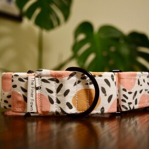 Peachy Dots Collar | Adjustable Dog Collar | Handmade Fabric Dog Collar | Buckle | Martingale