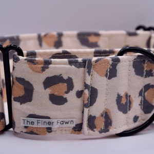 Leopard Print Collar | Adjustable Dog Collar | Handmade Fabric Dog Collar | Buckle | Martingale