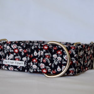 Micro Floral Collar | Adjustable Dog Collar | Handmade Fabric Dog Collar | Buckle | Martingale
