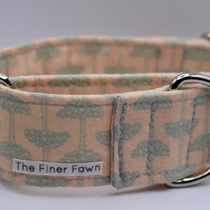 Mushroom Print Collar | Adjustable Dog Collar | Handmade Fabric Dog Collar | Buckle | Martingale