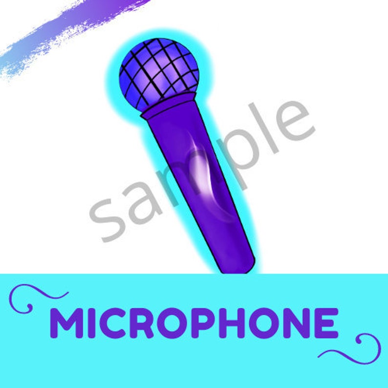 Microphone ESL Prop Online Teaching Printable - Etsy