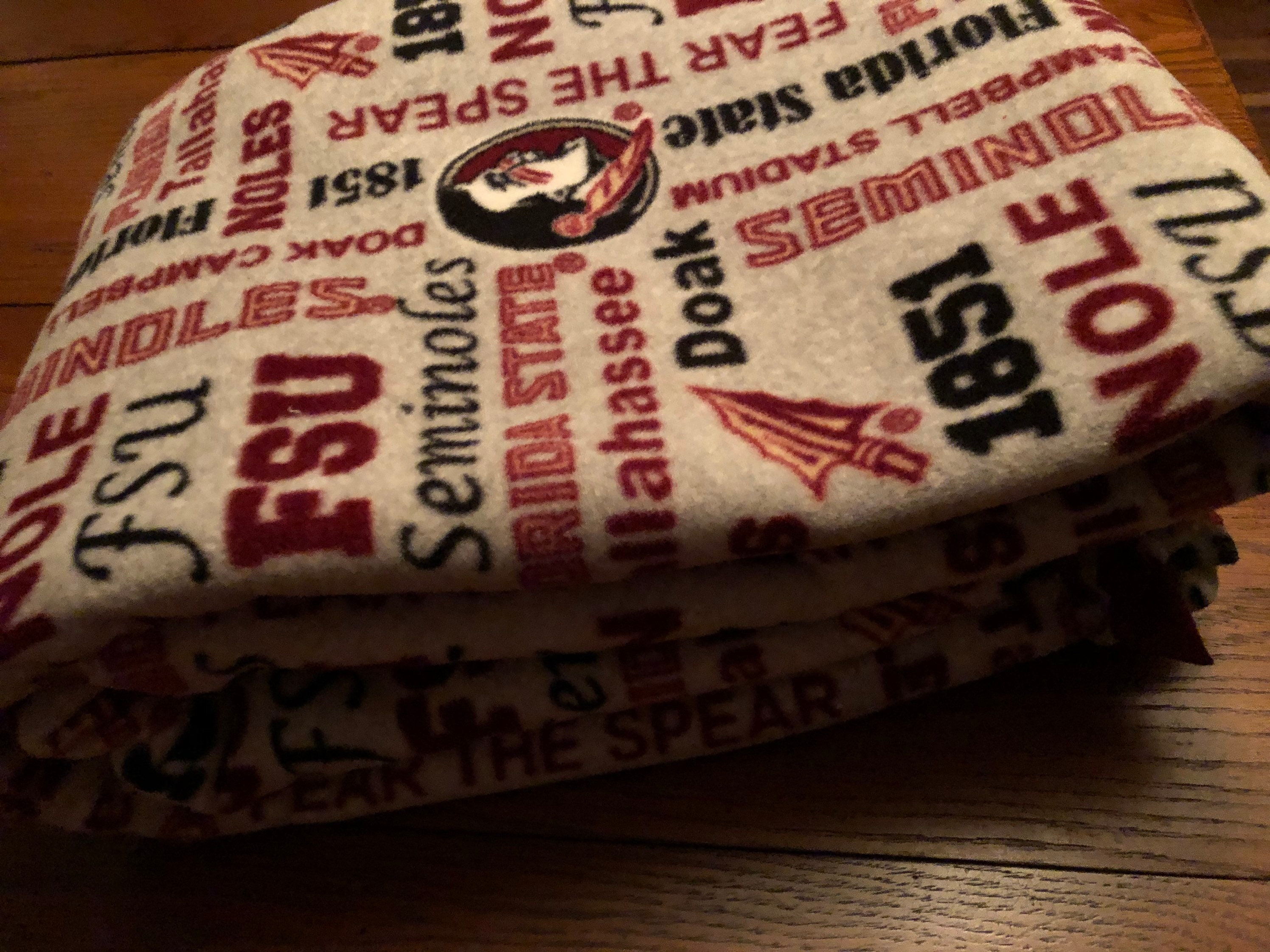 Florida State Seminoles XXL Hand Tied Fleece Throw Blanket Etsy