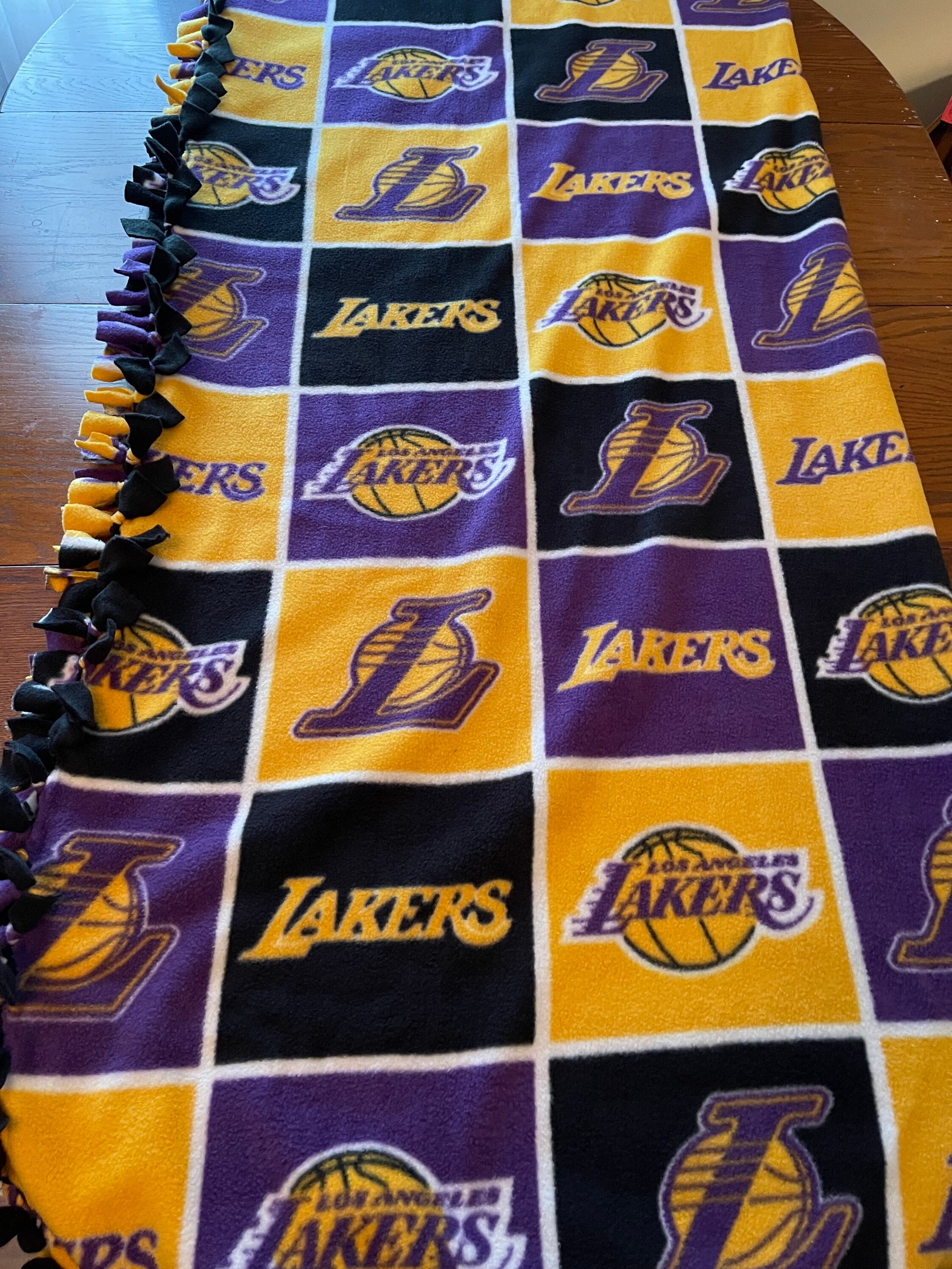 LA Lakers XL HandTied Fleece Throw Blanket Etsy