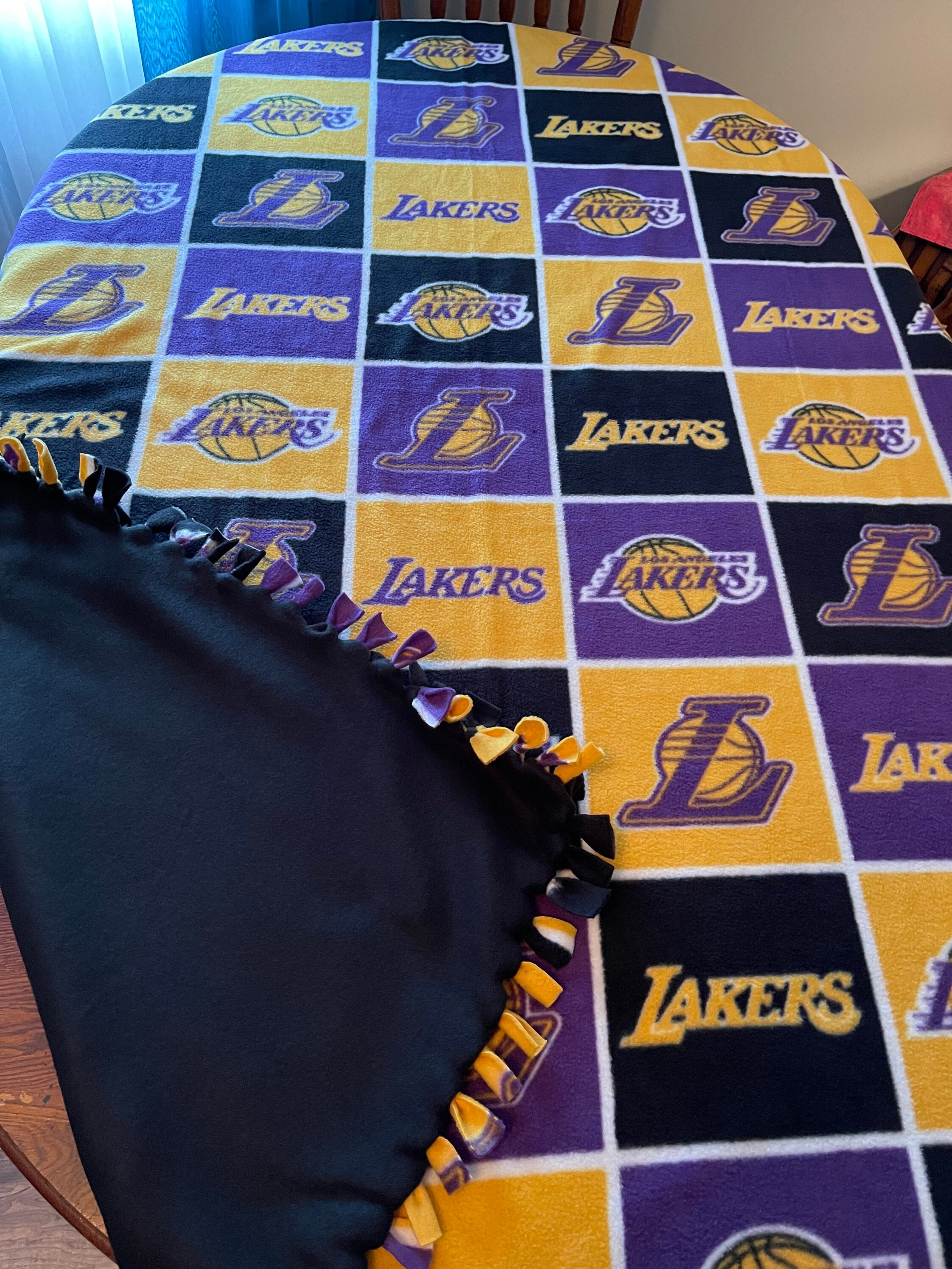 LA Lakers XL HandTied Fleece Throw Blanket Etsy