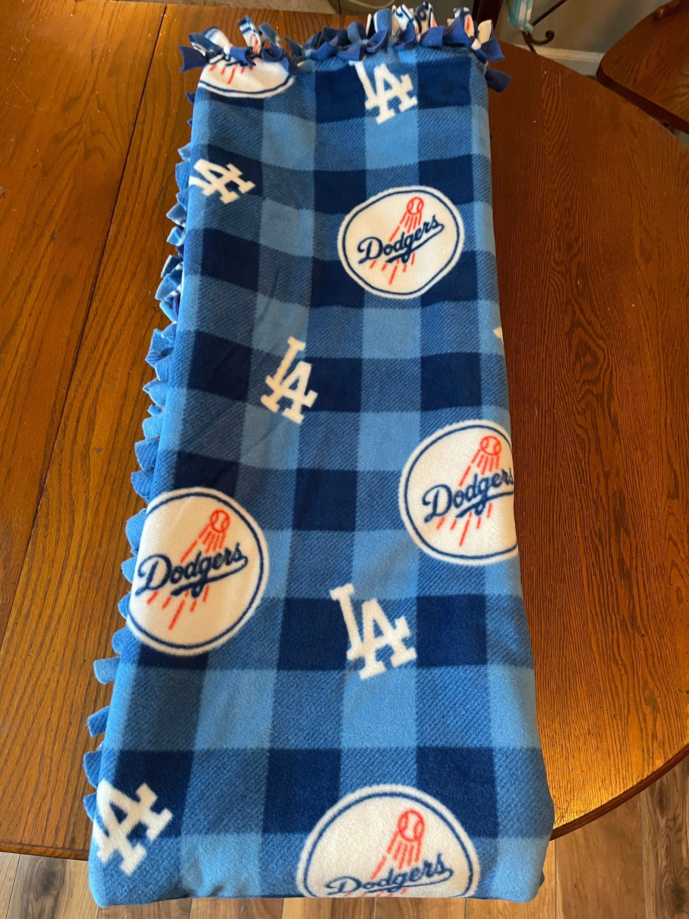 LA Dodgers XL Handtied Fleece Throw Blanket Etsy