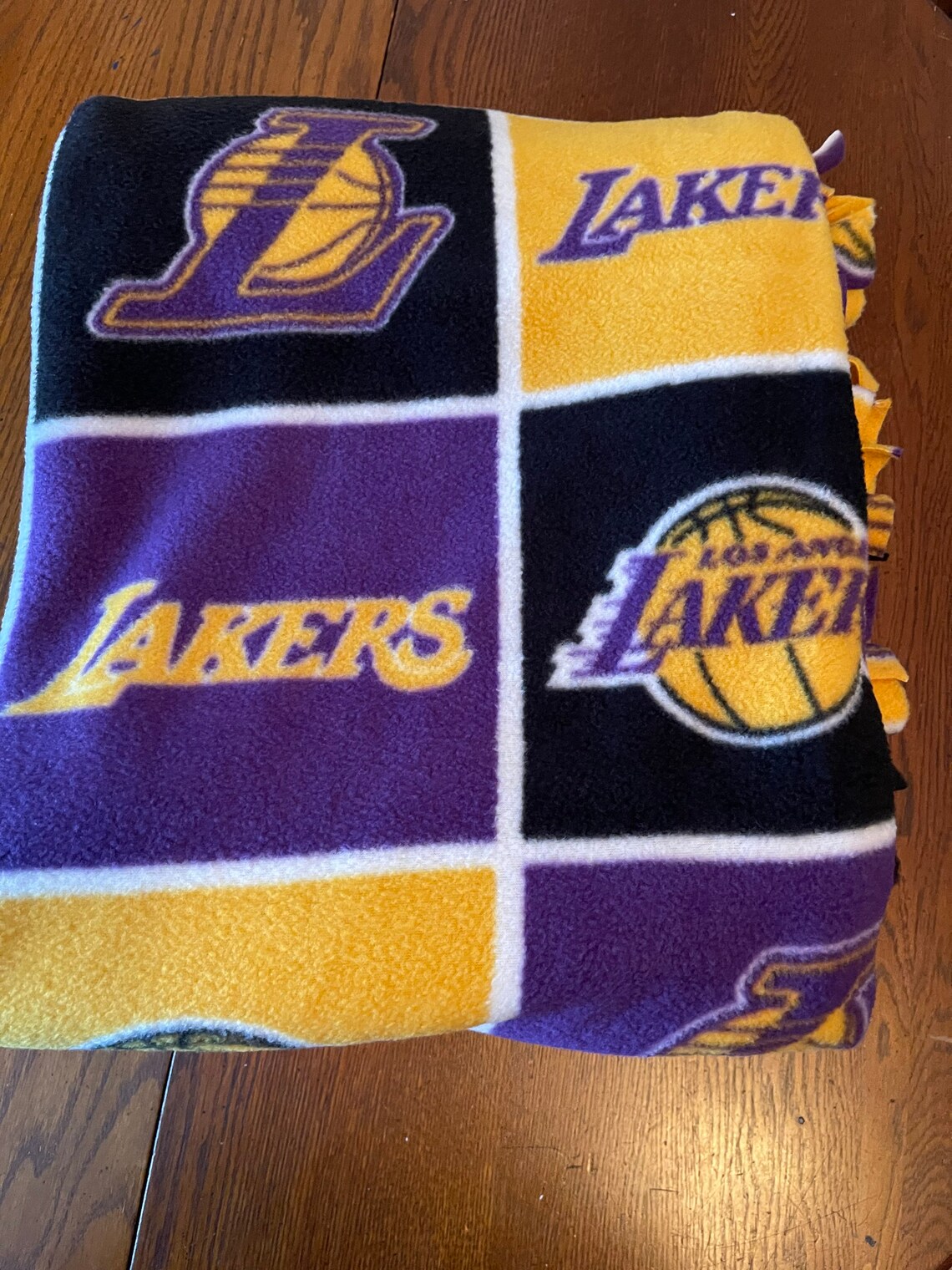 LA Lakers XL HandTied Fleece Throw Blanket Etsy