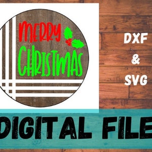 Merry Christmas Digital File, Laser Cut File, Christmas Door Hanger, Laser