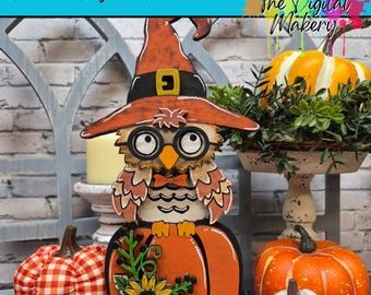 Fall Owl SVG | Autumn Owl on Pumpkin Laser Cut File | DIY Fall Decor File | TheDigitalMakery | Digital Download