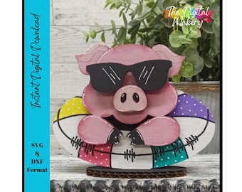Cute Summer Pig SVG | Pool Float Piggy SVG | Floaty Pig File | DIY Summer Decor File