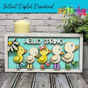 Frühling Enten in Regenstiefel SVG | Frühling Ente Schild | DIY Frühlings Dekor Datei | TheDigitalMakery | Digitaler Download