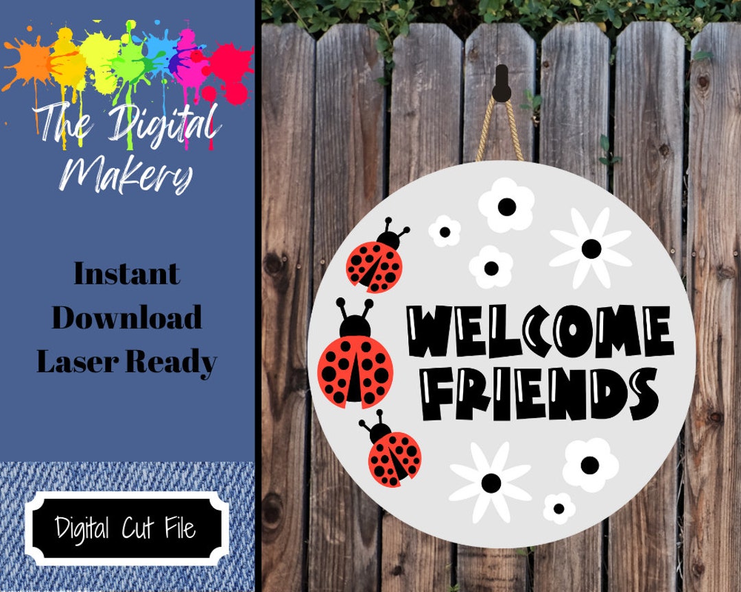 Ladybug Doorhanger SVG Ladybug SVG Spring Doorhanger SVG Laser Cut File ...