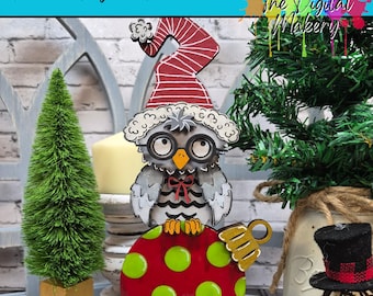 Christmas Owl SVG | Christmas Owl on Ornament Laser Cut File | DIY Christmas Decor | TheDigitalMakery | Digital Download