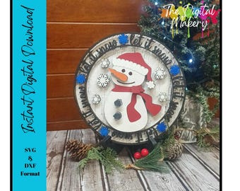 Let It Snow SVG / Muñeco de nieve de invierno cortado con láser / Letrero de invierno Let It Snow SVG / Archivo de decoración de invierno DIY / Descarga digital