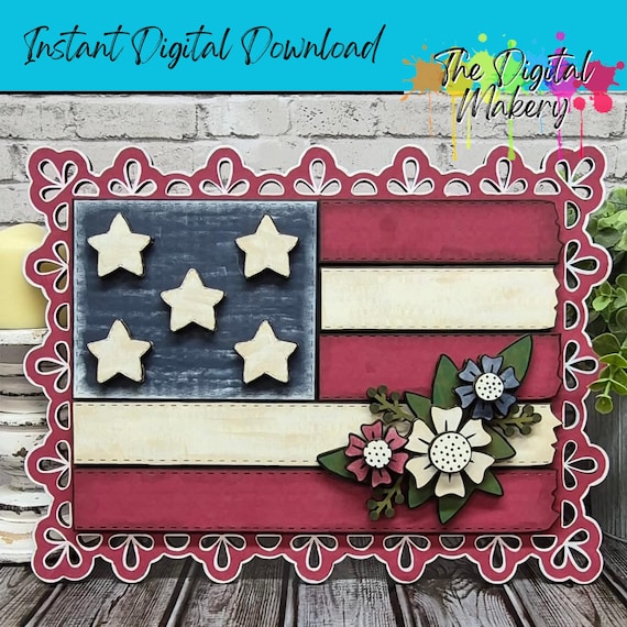4th of July SVG | American Flag File | Americana Decor | DIY Patriotic Decor File | TheDigitalMakery | Digital Download