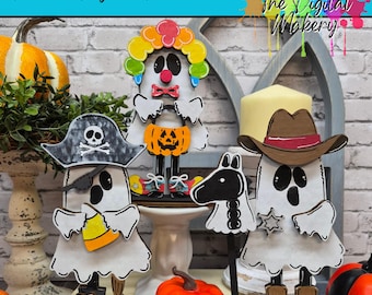Halloween Ghosts SVG | Silly Ghosts in Costumes File | DIY Halloween Decor File | TheDigitalMakery | Digital Download