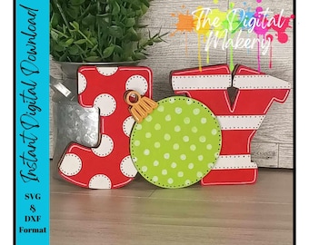 Christmas Joy SVG | Christmas Laser Cut File | Joy SVG | Holiday Decor File  | Christmas Shelf Sitter | Digital Download
