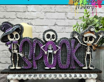 Halloween SVG | Spooky Skeleton Sign | DIY Halloween Decor File | Happy Halloween | TheDigitalMakery | Digital Download