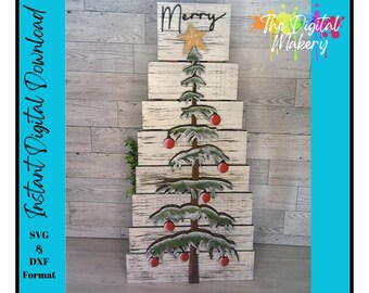 Christmas Tree SVG | Farmhouse Christmas Tree Plank Sign | Merry Christmas SVG | DIY Christmas Decor File | Digital Download