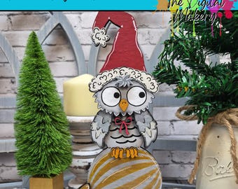 Christmas Owl SVG | Christmas Owl on Ornament Laser Cut File | DIY Christmas Decor File | TheDigitalMakery | Digital Download