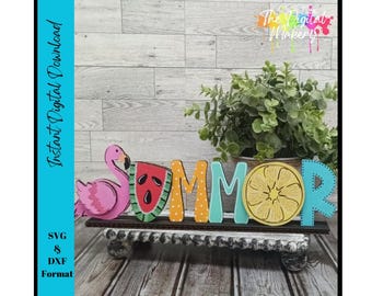 Summer Sign SVG | Summer Watermelon Sign File | Cute Summer Shelf Sitter File