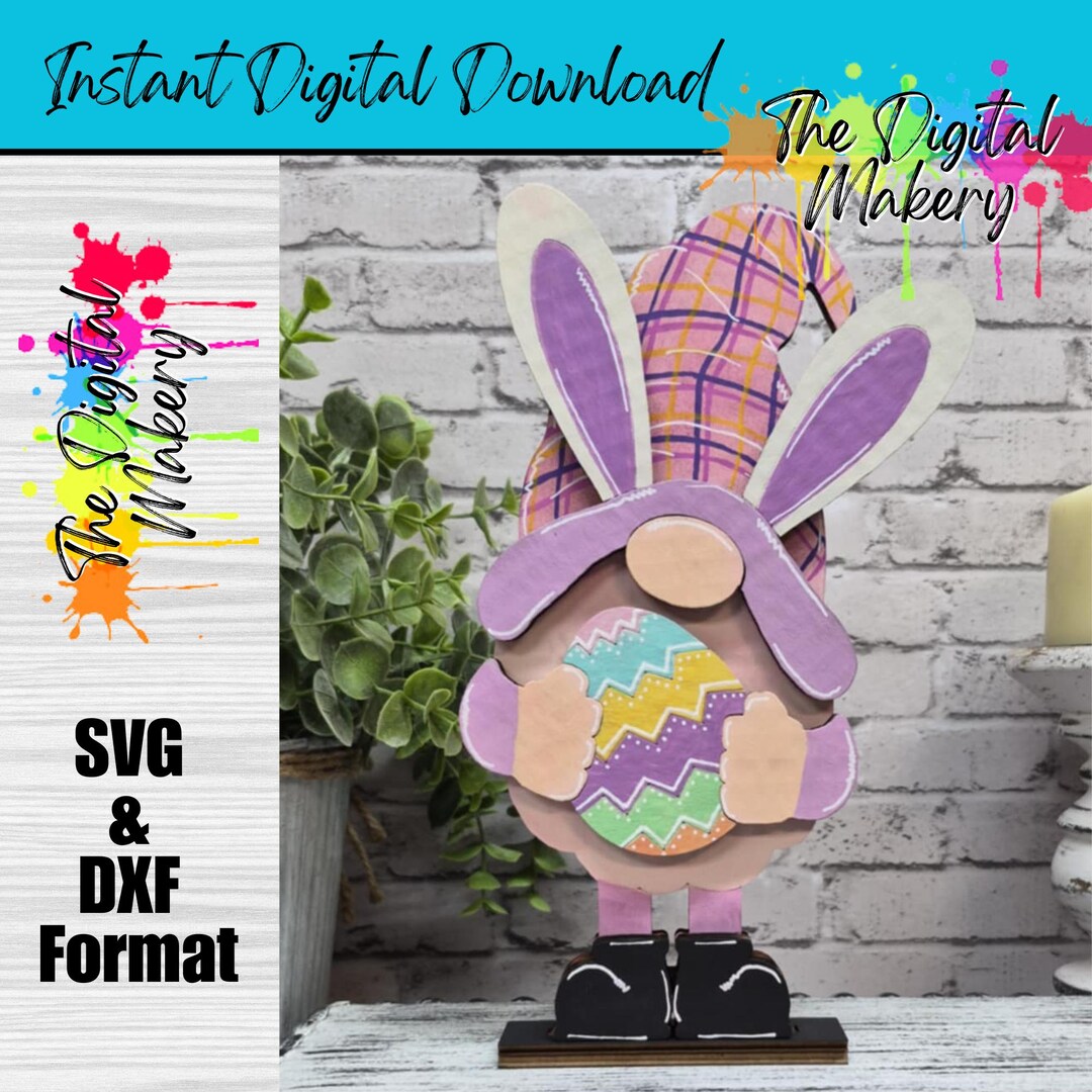 Easter Bunny Gnome SVG | Spring Gnome File | DIY Easter Decor File ...