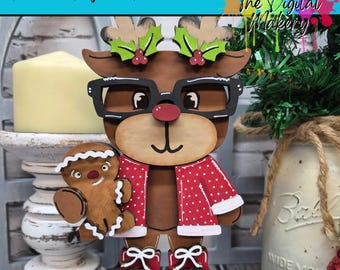 Christmas SVG | Baby Reindeer with Cookie SVG | Christmas Reindeer File | DIY Christmas Decor File | TheDigitalMakery | Digital Download