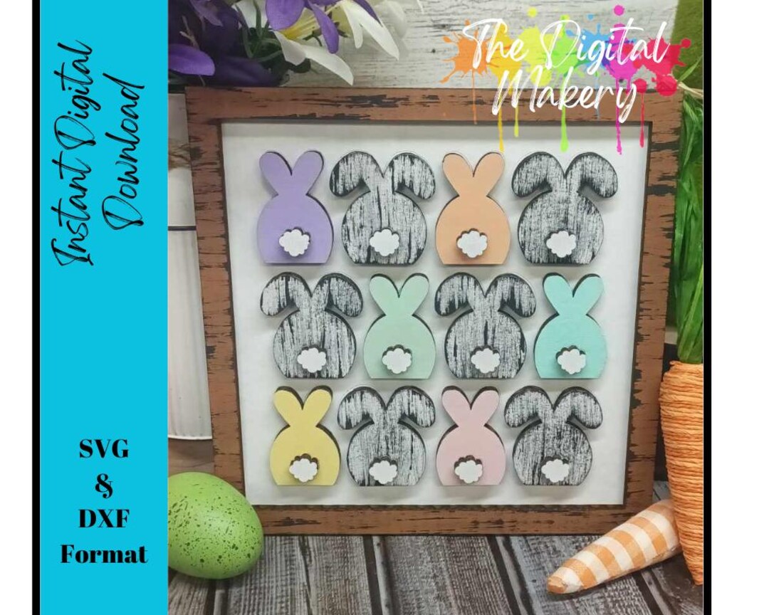 Cute Easter Bunny Sign SVG | Farmhouse Easter File | DIY Easter Bunny ...