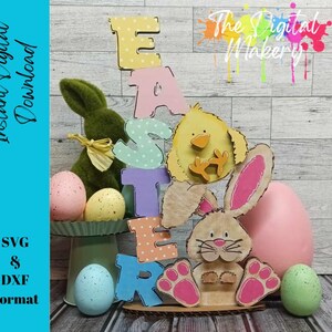 Easter Shelf Sitter Laser File | Easter Bunny SVG | Cute Easter Decor File | DIY Spring Decor File