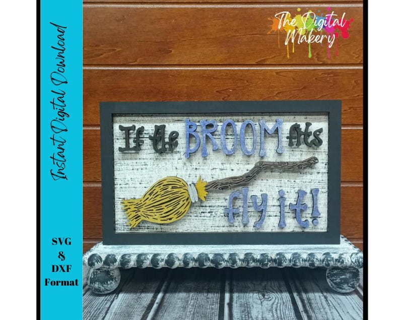 Halloween Sign SVG | If the Broom Fits Sign SVG | Funny Halloween Sign ...