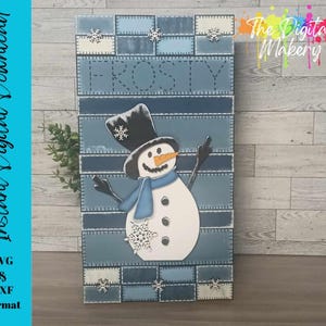 Quilted Snowman SVG | Winter SVG | Frosty Season Laser Cut File | DIY Winter File | Digital Download