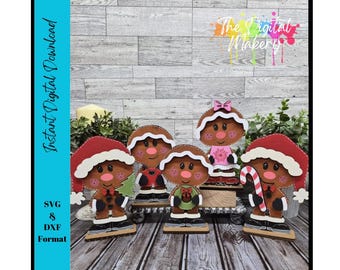 Christmas Gingerbread Bundle SVG | Christmas SVG | Gingerbread SVG | Christmas Shelf Sitter Bundle File  TheDigitalMakery | Digital Download