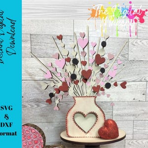 Valentine&#39;s Day SVG | Heart Jar Valentines File | DIY Valentines Decor File | Glowforge File