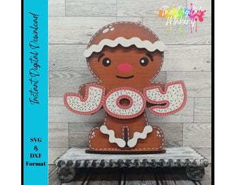 Christmas Sign SVG | Gingerbread Joy Sign File | Gingerbread Cookie File | DIY Christmas Decor File