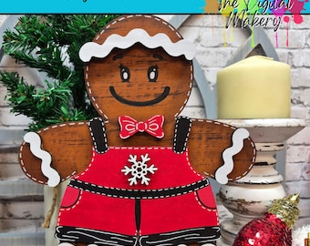 Christmas Sign SVG | Holiday Gingerbread Man File | Gingerbread Man in Overalls SVG | DIY Christmas Decor | TheDigitalMakery