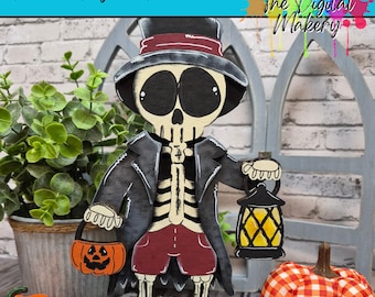 Halloween SVG | Spooky Skeleton Man File | Crypt Keeper Skeleton with Lantern | DIY Halloween Decor | TheDigitalMakery | Digital Download