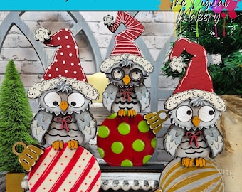 Christmas Owls SVG | Owls on Ornaments Bundle | DIY Christmas Decor File | TheDigitalMakery | Digital Download