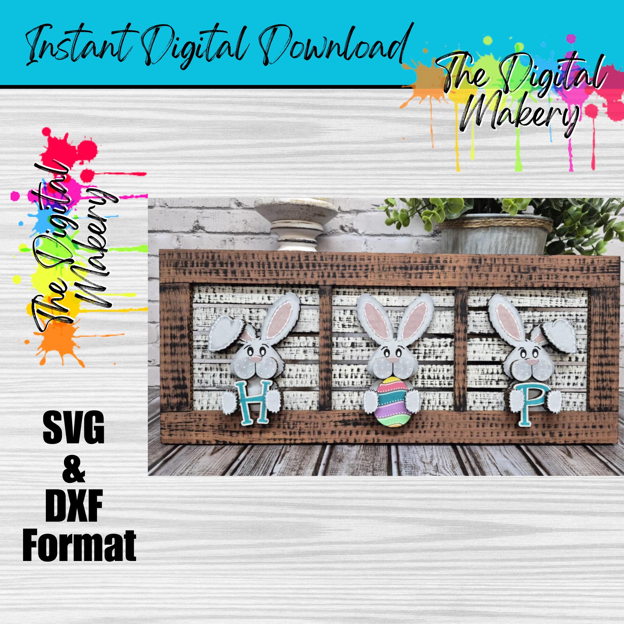 Easter Bunny Sign SVG | Hop Bunny Sign SVG | DIY Easter Decor File ...