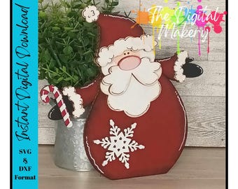 Kerstman lasergesneden bestand | Kerstbestand knippen | St. Nick SVG | Vrolijk kerstfeestontwerp | Kerstman-svg | Digitale download