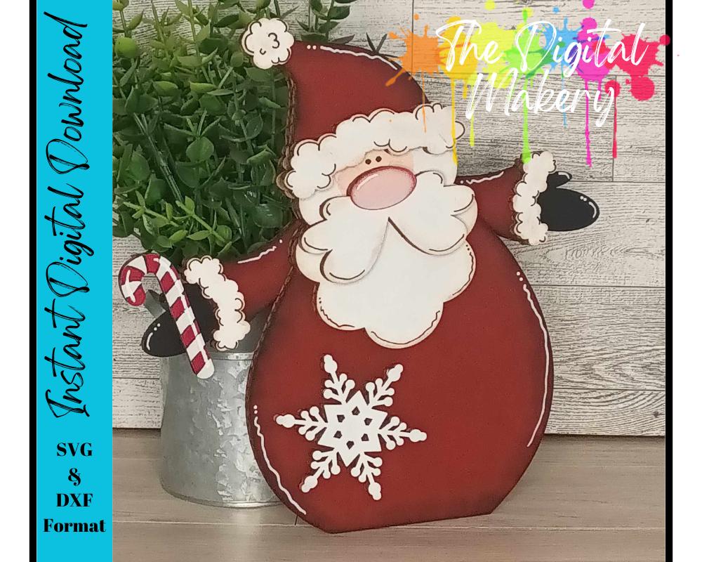 Santa Claus Laser Cut File | Christmas Cut File | St Nick SVG | Merry ...