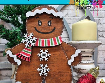 Christmas Sign SVG | Christmas Gingerbread Man File | DIY Christmas Decor File | TheDigitalMakery | Digital Download