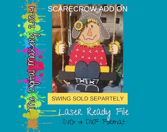 Swinging Scarecrow Add On Laser Cut File | Scarecrow DXF File | Scarecrow Home Decor File | Fall Home Decor | Digital Download