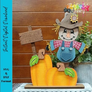 Fall Scarecrow SVG | Scarecrow For Hire SVG | Fall Scarecrow Shelf Sitter File | DIY Fall Decor File