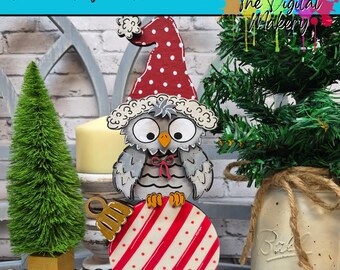 Christmas Owl SVG | Christmas Owl on Ornament Laser Cut File | DIY Christmas Decor File | TheDigitalMakery | Digital Download