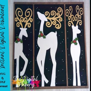 Weihnachtsmann Rentier SVG | Elegante Rentier-Laser-Schnitt-Datei | Rustikale Weihnachts-Datei | Weihnachten SVG | Digitaler Download