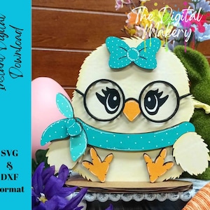 Fichier SVG mignon poussin de Pâques | Fichier de poussin de printemps ringard | Fichier de décoration de printemps bricolage | Poussin de la ferme SVG