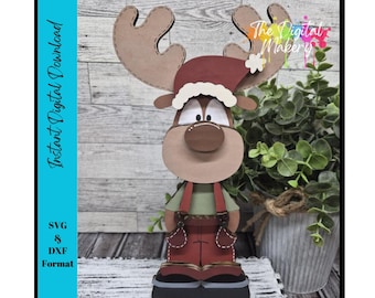 Christmas Moose SVG | Hipster Moose SVG | Christmas Moose Decor File | DIY Christmas Decor | TheDigitalMakery | Digital Download
