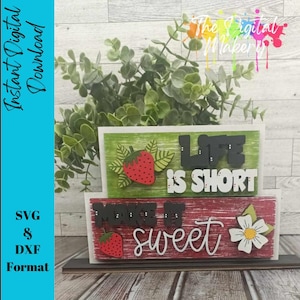 Fraise signe SVG | La vie est courte, faites-vous plaisir Fichier | Ferme fraise signe SVG | Lime décorative DIY aux fraises
